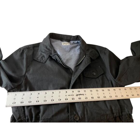 Zara Man Men's Small Black Cotton Jacket‎ Red Contrast Stitching Size EUR 36 - Picture 5 of 12